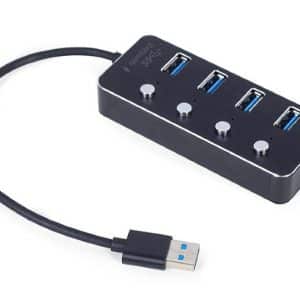 GEMBIRD HUB USB 3.1 4 PUERTOS CON INTERRUPTOR NEGRO