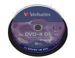 VERBATIM DVD+R DL 8.5GB DOBLE CAPA BOTE 10