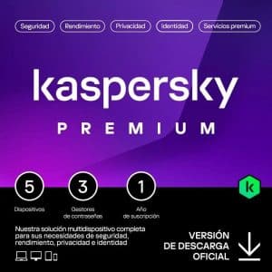 KASPERSKY ANTIVIRUS PREMIUM 5 DISPOSITIVOS 1 AÑO LICENCIA ELECTRONICA