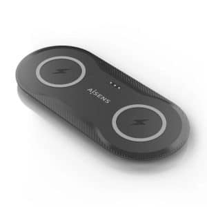 AISENS CARGADOR INALAMBRICO DOBLE ASCH-15W2WC060-BK/ 15W/ NEGRO