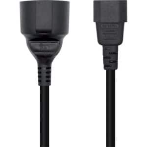 AISENS CABLE DE ALIMENTACION ADAPTADOR C14 MACHO- CEE7 HEMBRA 25CM NEGRO
