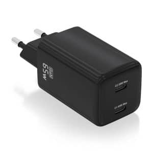 CARGADOR DE PARED AISENS GAN 2XUSB-C 65W