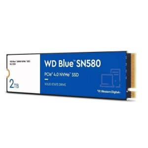 WESTERN DIGITAL DISCO DURO SN580 2TB azul/ M.2 2280 PCIe 4.0 LECTURA 4150MB/s - ESCRITURA 4150MB/s