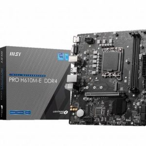MSI PLACA BASE PRO H610M-E D4 DDR4 LGA1700 14th/ 13th/ 12th Gen / 2xDDR4 / 1xM.2/1x HDMI/1x VGA/MATX