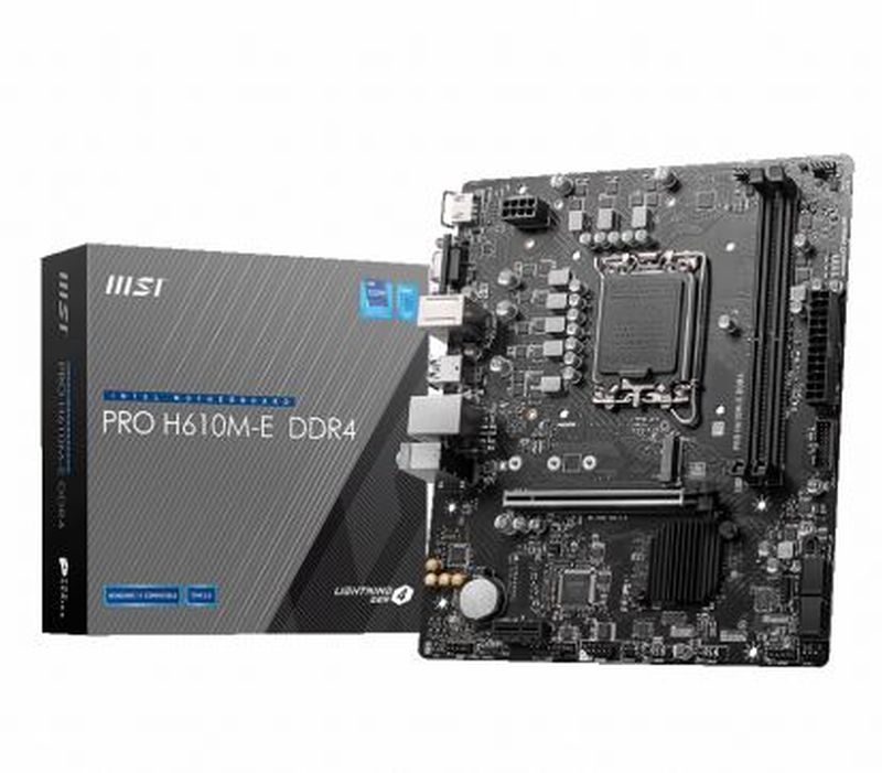 MSI PLACA BASE PRO H610M-E D4 DDR4 LGA1700 14th/ 13th/ 12th Gen / 2xDDR4 / 1xM.2/1x HDMI/1x VGA/MATX