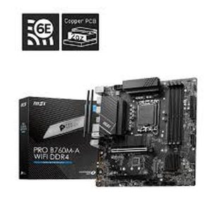 MSI PLACA BASE PRO B760M-A WIFI DDR5 LGA1700 GEN 12.ª - 13.ª / 4xDDR5 / 2xM.2