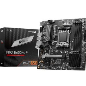 MSI PLACA BASE PRO B650M-P AM5 MATX 4XDDR5 AMD,AM5,B650,4DDR5,192GB,VGA+HDMI+DP,4SATA3+2M.2,2.5GBE,7USB3.2,MATX