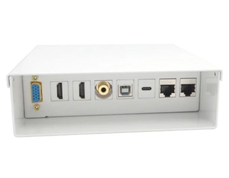 AISENS CAJA DE CONEXIONES DE PARED VGA/2X HDMI/JACK/USB-C/2X RJ45 BLANCA