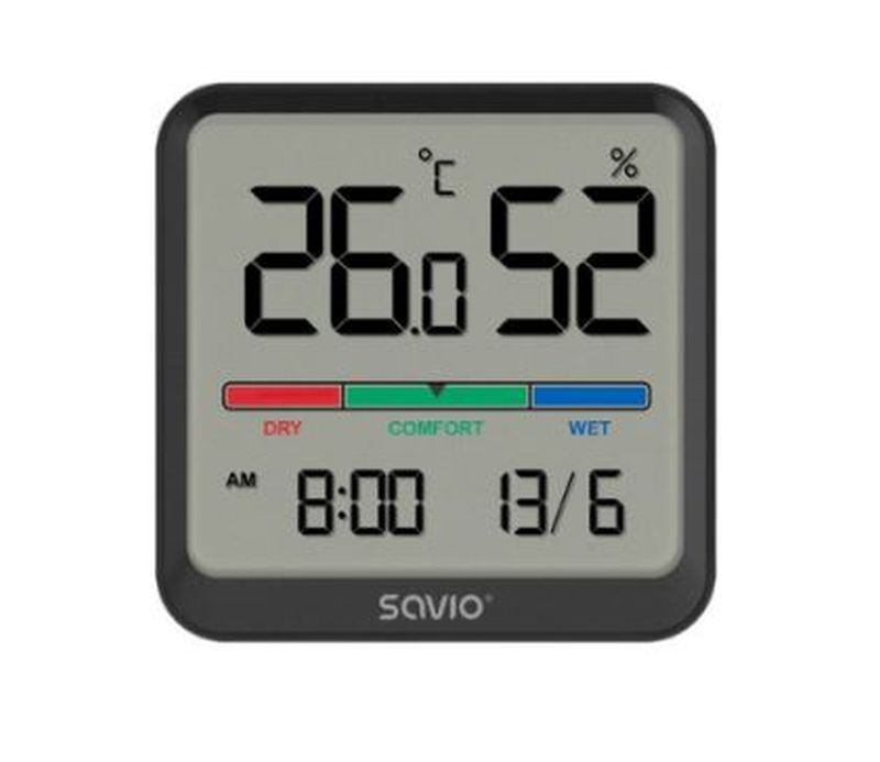 SAVIO SENSOR TEMPERATURA Y HUMEDAD CT-01/B NEGRO