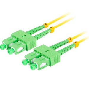 LANBERG LATIGUILLO FIBRA 2M MONO SC/APC-SC/APC DUPLEX G657A1 LSZH AMARILLO