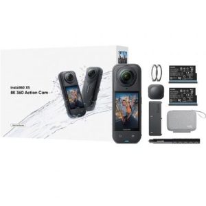 INSTA360 CAMARA DIGITAL X5 + ESSENCIAL KIT 8K/ Ángulo de visión 360º/ Negra