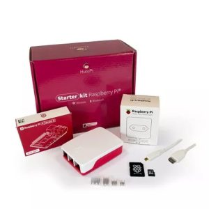 RASPBERRY KIT PI 4 8GB + CARCASA + CARGADOR BLANCO INCLUYE FUENTE CABLE HDMI MICROSD 32GB/4XDISIPADOR