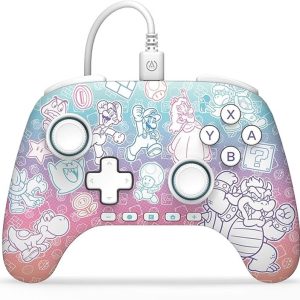 POWER A GAMEPAD SWITCH NSGP0526-01 MUSHROOM KINGDOM CON CABLE