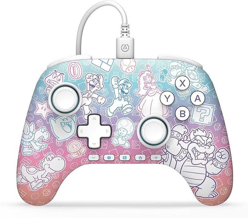 POWER A GAMEPAD SWITCH NSGP0526-01 MUSHROOM KINGDOM CON CABLE