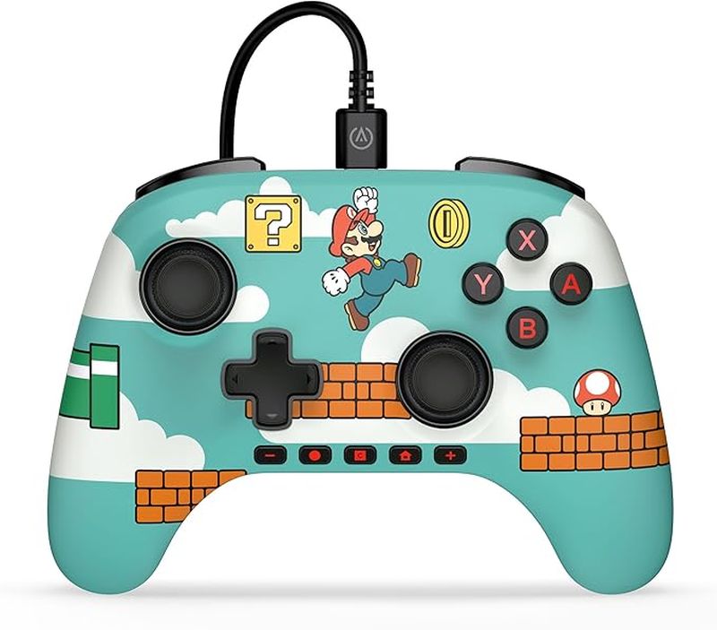 POWER A GAMEPAD SWITCH NSGP0527-01 MARIO TIME CON CABLE