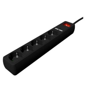 GEMBIRD REGLETA 5 TOMAS CON INTERRUPTOR/ NEGRO 1.5M USB 2A