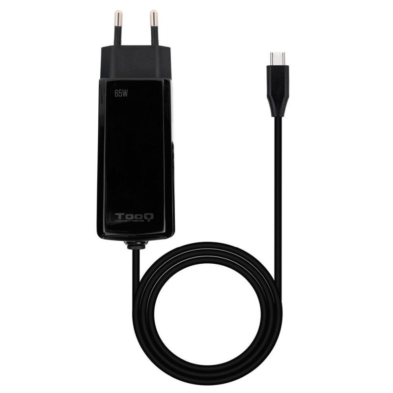 TOOQ CARGADOR PARA PORTÁTIL UNIVERSAL AUTOMÁTICO GAN 65W Type-C PD / Tooq / Negro / TQLC-USBCGAN65PD-C