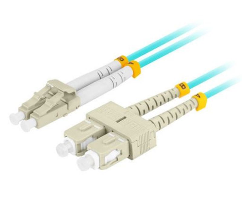 LANBERG LATIGUILLO FIBRA 2M MULTI LC/UPC-SC/UPC DUPLEX OM3 LSZH 3.0MM BL