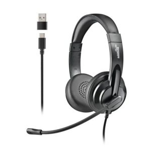 AURICULARES + MICROFONO NGS VOX605USBC USB-A/C BLACK