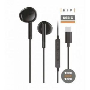 AURICULARES + MICROFONO TECH ONE TECH EAR USB-C BLACK