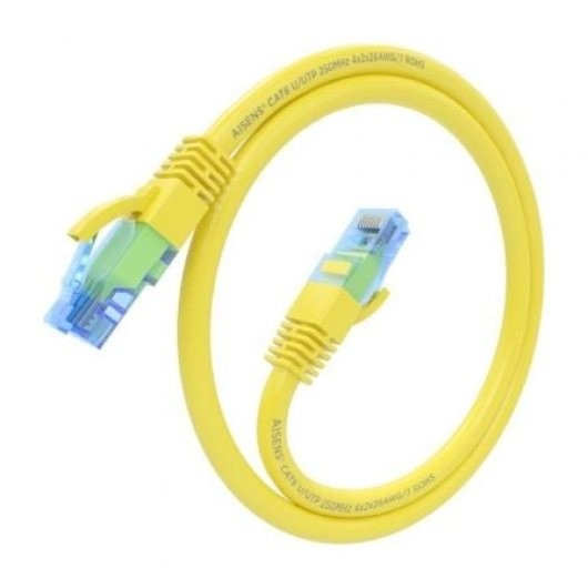 CABLE DE RED CAT.6 UTP 0.30M AISENS YELLOW - Imagen 2