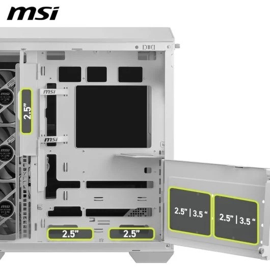 CAJA ORDENADOR GAMING MSI MAG PANO 100R PZ MATX RGB WHITE - Imagen 2