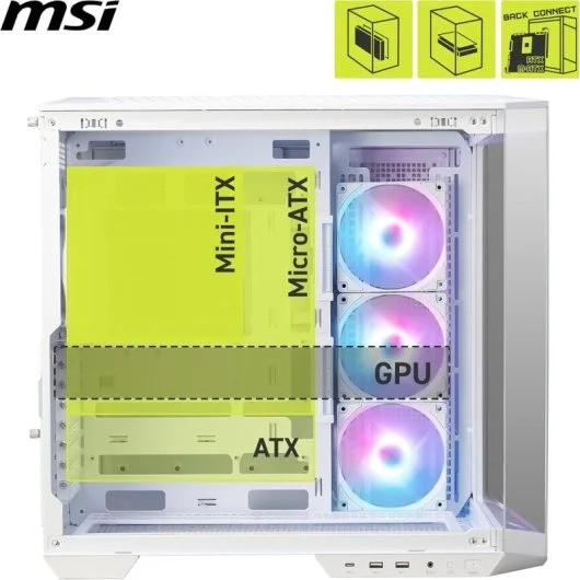 CAJA ORDENADOR GAMING MSI MAG PANO 100R PZ MATX RGB WHITE - Imagen 3