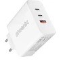 CARGADOR DE PARED PHOENIX GAN 2XUSB-C X1USB-A 65W WHITE