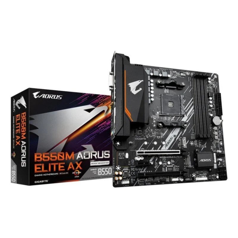 PLACA BASE GIGABYTE GA-B550M-AORUS ELITE AX AM4 MATX 4XDDR4 HDMI DVI