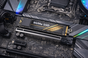 Disco duro SSD nvme en una placa base